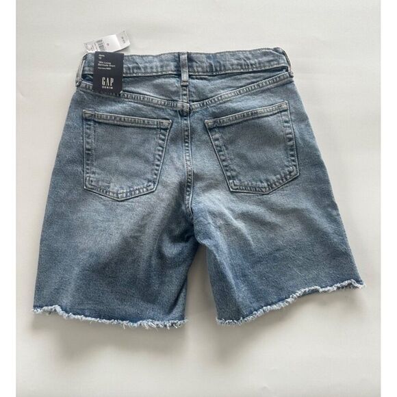 Gap Girls' Size 12 The 90s Loose High Rise Bermuda Denim Short NWT - Picture 2 of 4